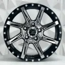 RIN 16X8 6-139.7 R1 SPORT 1081 BLACK MACHINE FACE ET-10 CB106.1 
