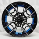 RIN 13X5.5 4-100/114.3 R1 SPORT RGW03 BLACK MACHINE FACE+BLUE UNDERCUT ET35 CB73.1 