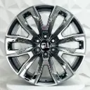 RIN 22X9 6-139.7 R1 SPORT 7041 GUNMETAL MACHINE INSERT CHROME ET28 CB78.1