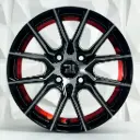 RIN 14X6.5 4-100 R1 SPORT JA129 BLACK MACHINE FACE RED LINE ET25 CB73.1