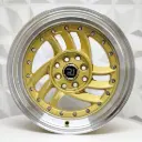 RIN 15X8 4-100/114.3 R1 SPORT DX643 LIGH GOLD MACHINE LIP CHROME RIVETS ET10 CB7