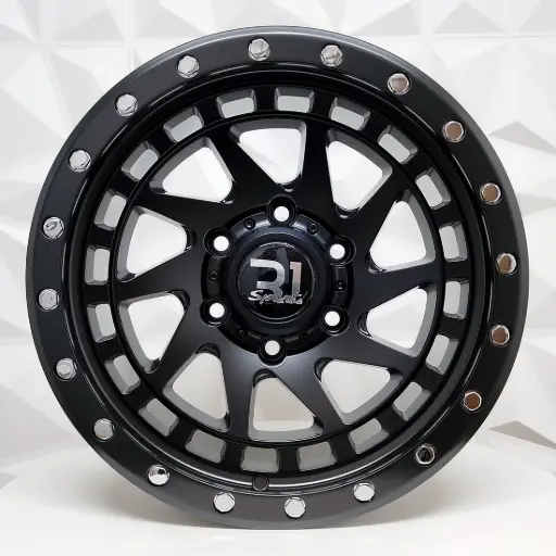 [168561] RIN 16X8 6-139.7 R1 SPORT RGW8855 MATT BLACK+CHROME RIVETS ET0 CB110 