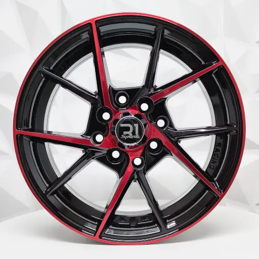 [148587] RIN 14X5.5 4-100/114.3 R1 SPORT RGW5844 BLACK MACHINE FACE+RED ET35 CB73.1 