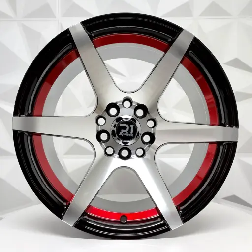 [158606] RIN 15X8.25 5-100/114.3 R1 SPORT RGW56092 MACHINE BLACK+RED UNDERCUT ET0 CB73.1 