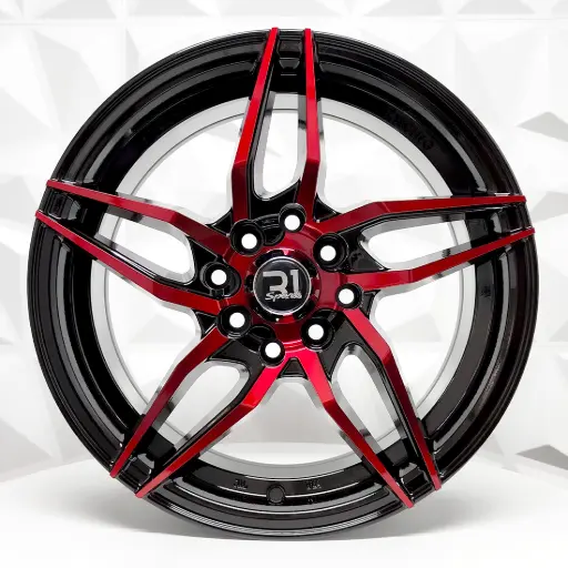 [158610] RIN 15X6.5 4-100/114.3 R1 SPORT RGW5841 BLACK MACHINE FACE+RED ET38 CB73.1 
