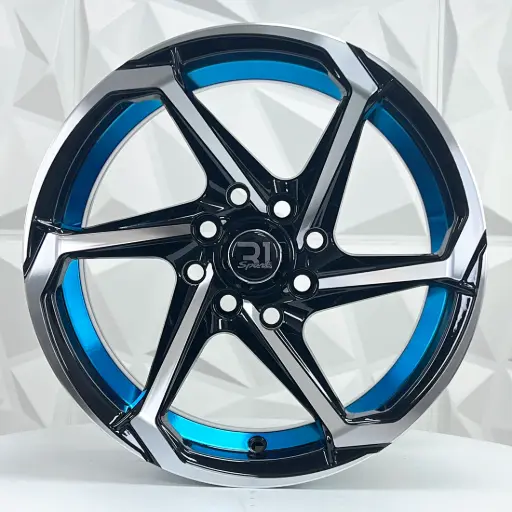 [143504] RIN 14X7 4-100/114.3 R1 SPORT 2021 BLACK MACHINE BLUE LINE ET0 CB73.1 