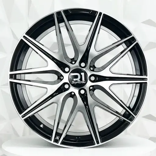 [195522F] RIN 19X8.5 5-112 R1 SPORT FBX156 BLACK MACHINE FACE ET40 CB66.56